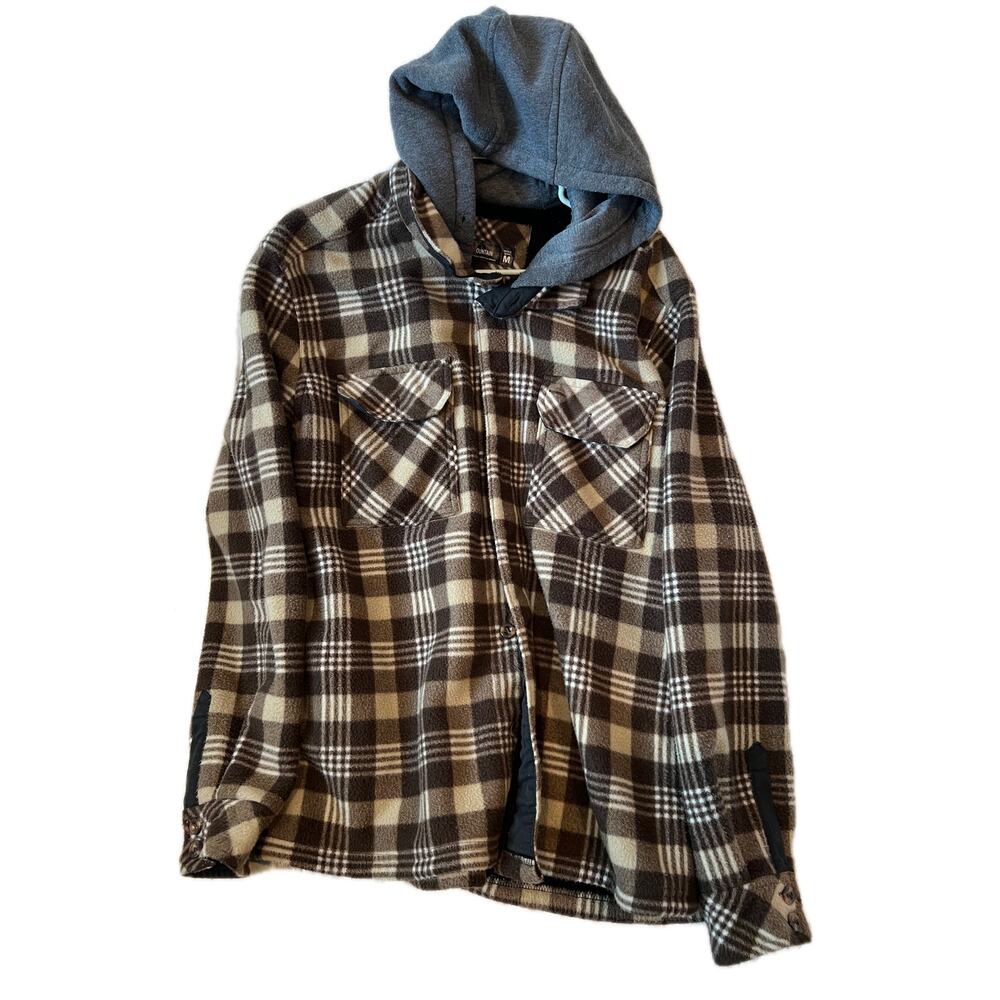 Stone Mountain Workwear Flannel Hooded Shirt Jacket Mens M